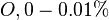 O, 0-0.01 \%