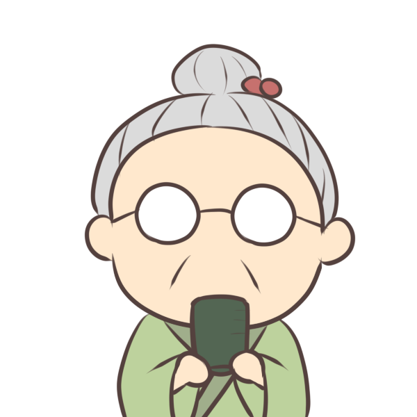 お茶を飲むおばあちゃんのイラスト かわいいフリー素材が無料のイラストレイン