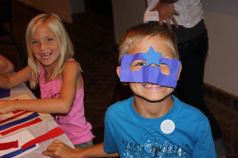 Boy with blue mask
