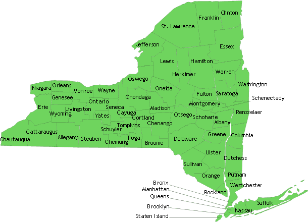 new york state map with counties. New York map