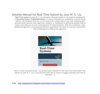 Read Online jane liu real time system solution manual [PDF] Download PDF