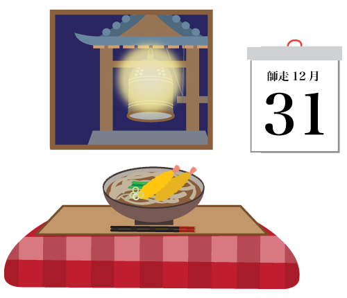 大晦日 年越しそば ふでこや 無料イラスト