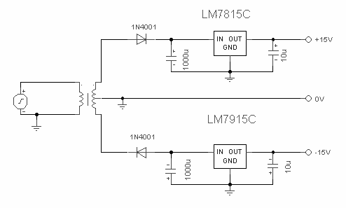 Fonte alimentação 15V - 15V 