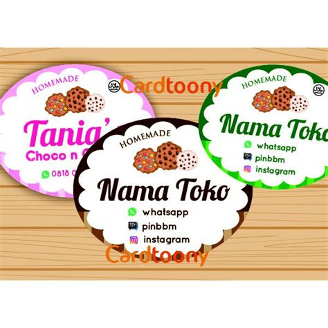 Banyak pelaku usaha dari kelas kecil sampai kelas besar yang membuka usaha di bidang makanan semua lapisan ini. Sticker / stiker label nama toko produk cookies / makanan