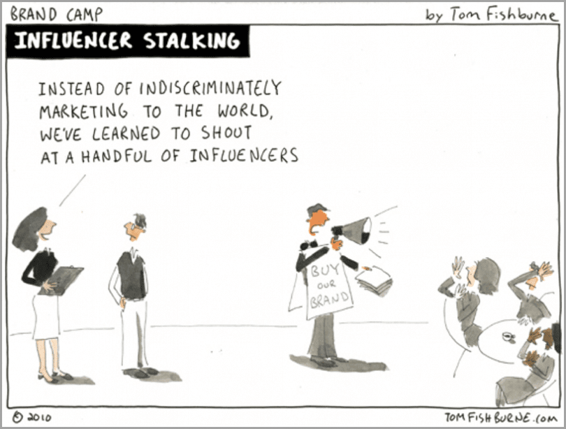 Influencer cartoon - example of visuals to get more social shares