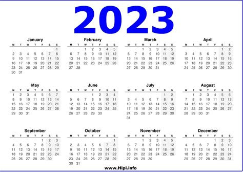  2023 archives hipiinfo calendars printable free