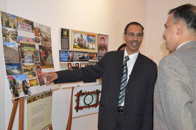 Col Deshpande and Col Vikram Singh, Senior Army Officers of Army Headquarters of Telangana & AP Sub Area inaugurated Shikhara, a photo exhibition of daredevil Photographic journey of Dr. Ravi Jumar, Medical Oncologist and his family from Kashmir Valley to Leh 
