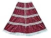 Gypsy Boho Skirt Red Cotton Printed Tiered Bohemian Long Skirts for Womans