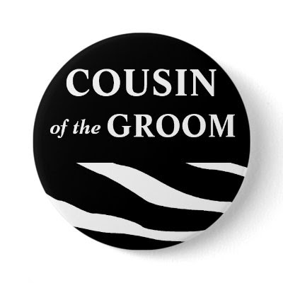 Cousin Of The Groom Zebra Wedding Button