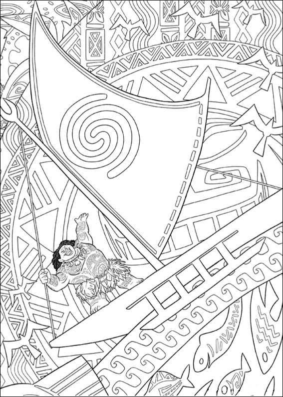 Kids N Fun Com Coloring Page Moana Maui Meester Van De Oceaan