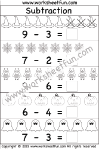 Halloween – Beginner Subtraction – 1 Kindergarten Subtraction ...