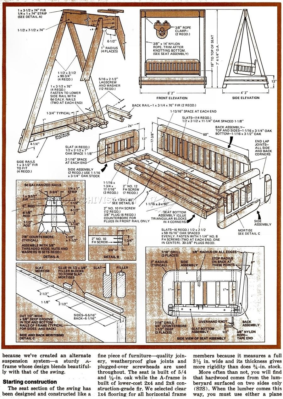 Porch Swing Plans • WoodArchivist