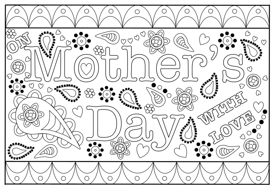 Download Colouring Mothers Day Card free printable template