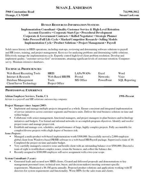 sample resume  project manager sample resumes