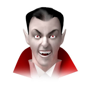 無料素材 ドラキュラをリアルに描いたホラーなイラストアイコン ハロウィンのデザインに