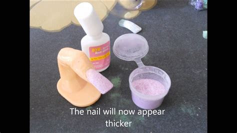 brush  glue acrylic powder quick nails youtube