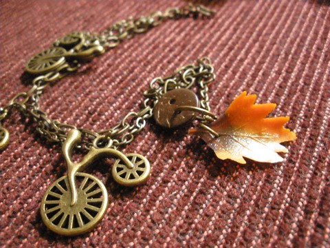 bike and autumn leaf