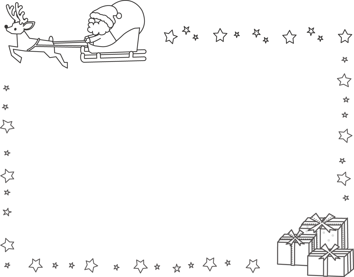 飾り枠 ライン 無料イラスト素材 クリスマス