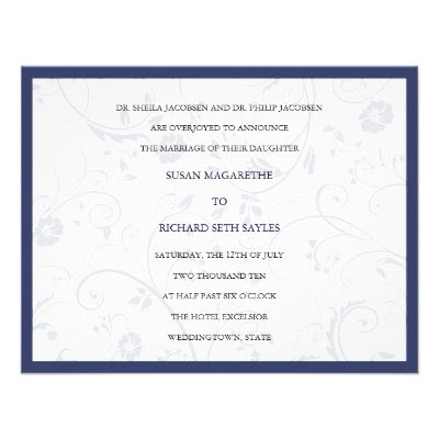 Swirly Flowers Wedding Invitation