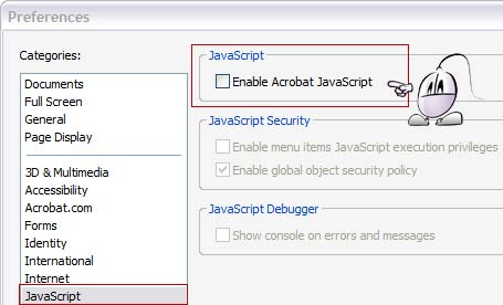 Desactivar javascript en Adobe Reader