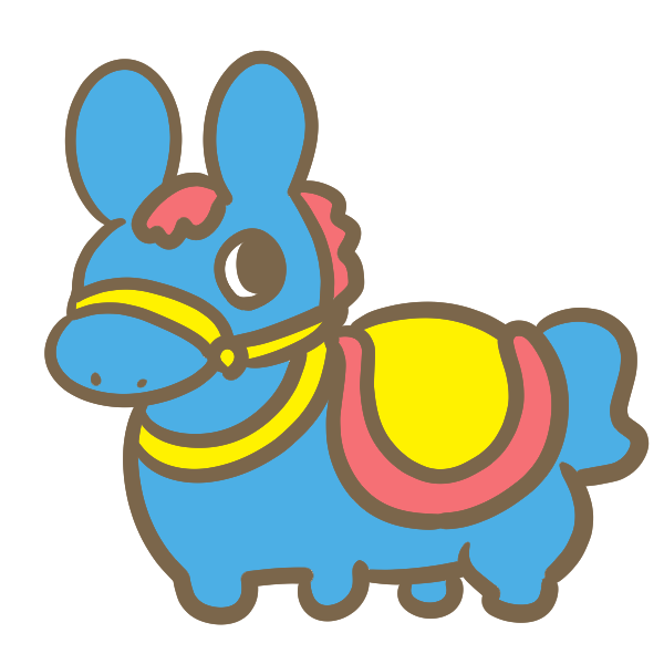 馬の乗り物 青 のイラスト かわいいフリー素材が無料のイラストレイン