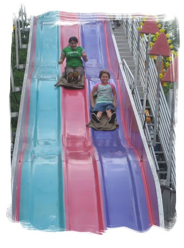 Framed Girls on Slide