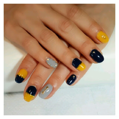Lico Nail 薩摩川内市 ネイルサロン 秋カラーでバイカラーネイル