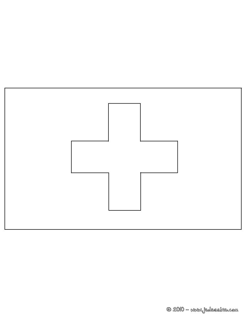 Coloriage du drapeau de la SUISSE