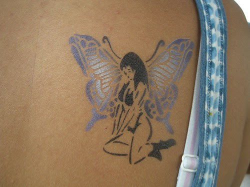 Airbrush Tattoo Butterfly at Back