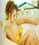 Keeley Hazell taking a bath
