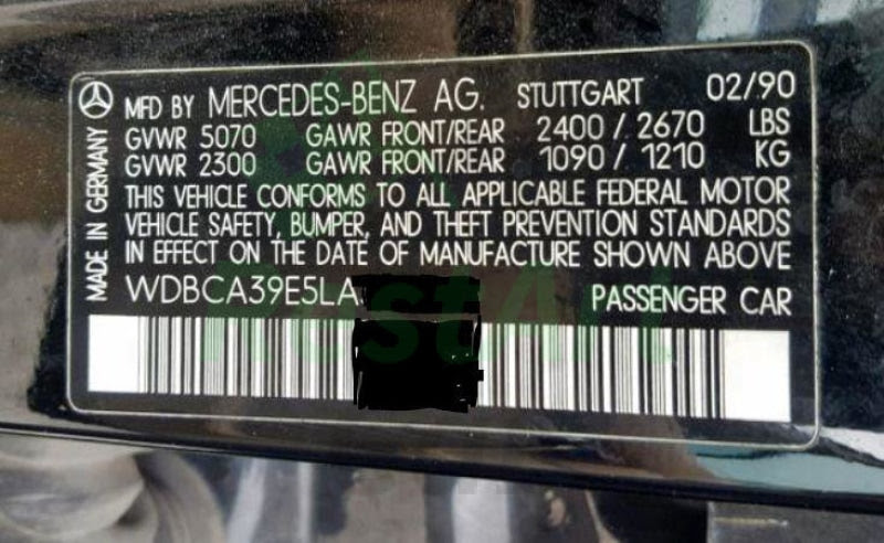 VIN code Sticker Label Plate For Mercedes-Benz All Models ...