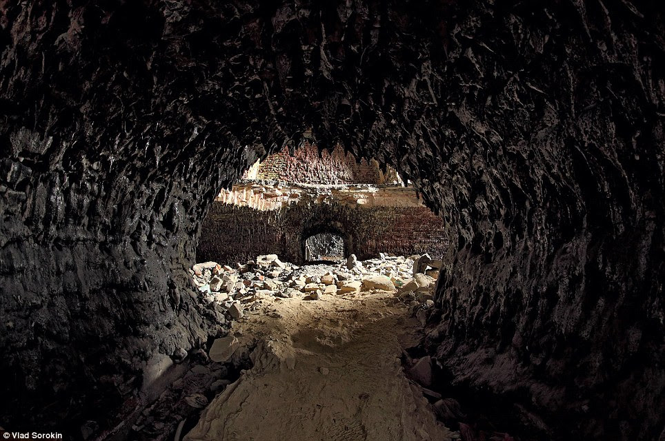 Blaze: The fire broke out in the fort, spreading to the network of rooms in the basement