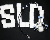 Baby Blues Beaded Wire Wrapped Necklace