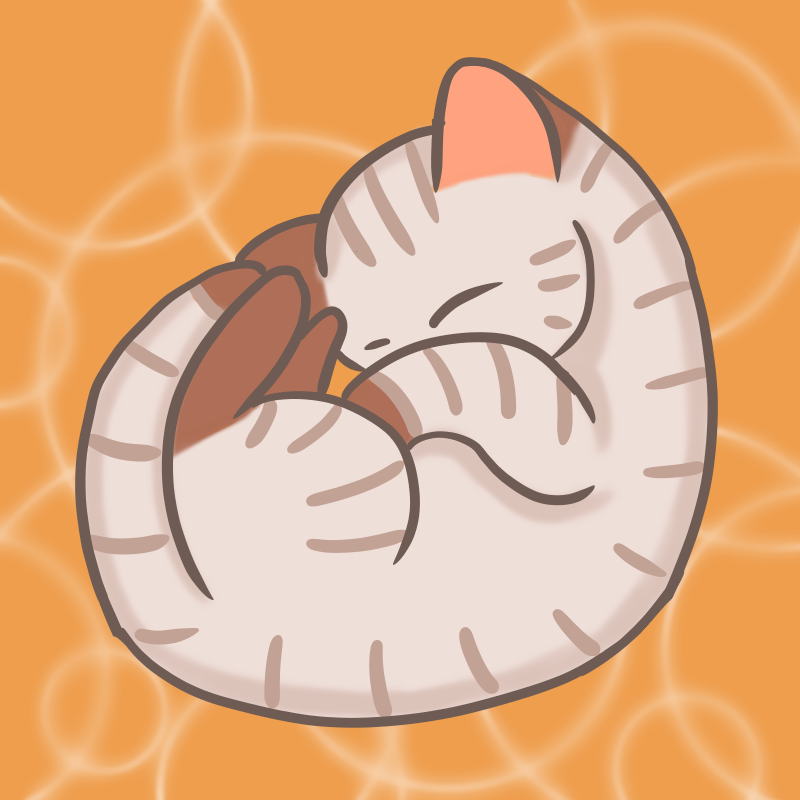 丸まって眠る可愛いキジトラのフリーイラスト ニャンモナイト Nyan ３