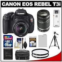 Canon EOS Rebel T3i 18.0 MP Digital SLR Camera Body & EF-S 18-55mm IS II Lens with 55-250mm IS Lens + 16GB Card + Battery + Case + Filters + Tripod + Cleaning Kit
