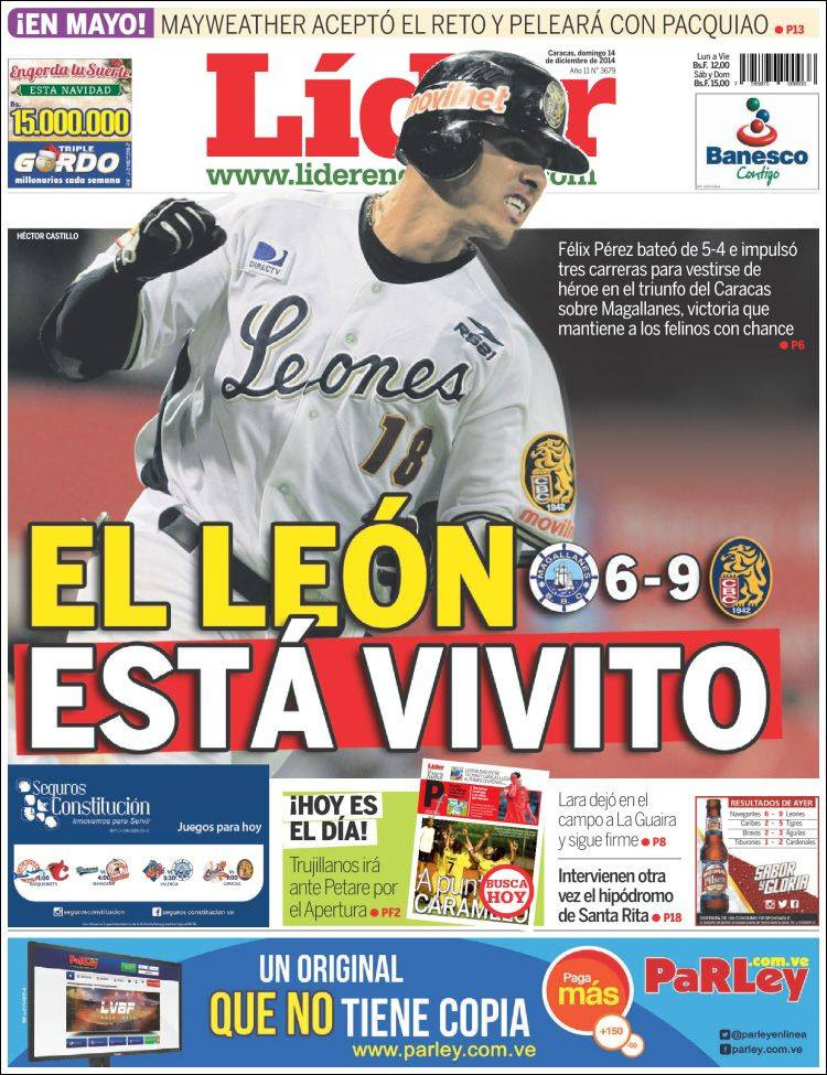 Portada de Lider en deportes (Venezuela)