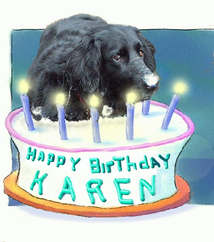 Happy Birthday Karen. Raffles wants to share. Oh!!! Am I in trouble?