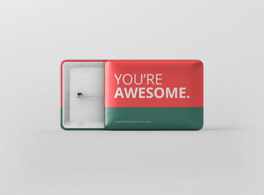 Download Rectangle Badge Button Mockup - Premium and Free Mockups