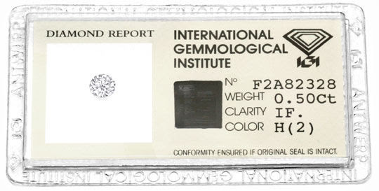 Originalfoto DIAMANT BRILLIANT IGI LUPENREIN WESSELTON