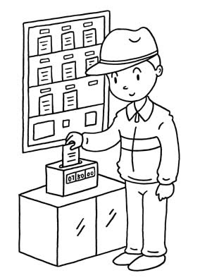ビジネスイラスト 無料素材 タイムカード タイムレコーダー 出勤 退勤 出社 退社 勤怠管理