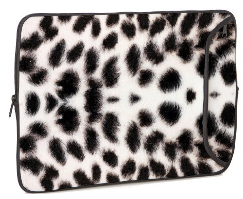 Designer Sleeves 13-Inch Designer Sleeve for MacBook Pro with Matching Laptop and Cell Phone Skins - White Leopard Design