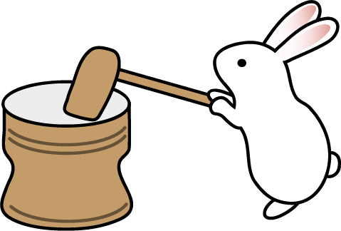 秋 お月見 餅つきうさぎのイラスト 無料イラスト フリー素材