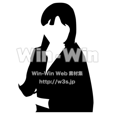女性 上半身 W 0181 の無料シルエット素材
