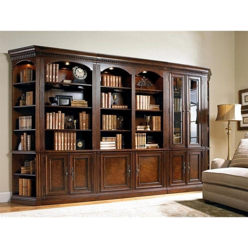 Hooker Furniture European Renaissance II Bookcase Wall Unit in Cherry