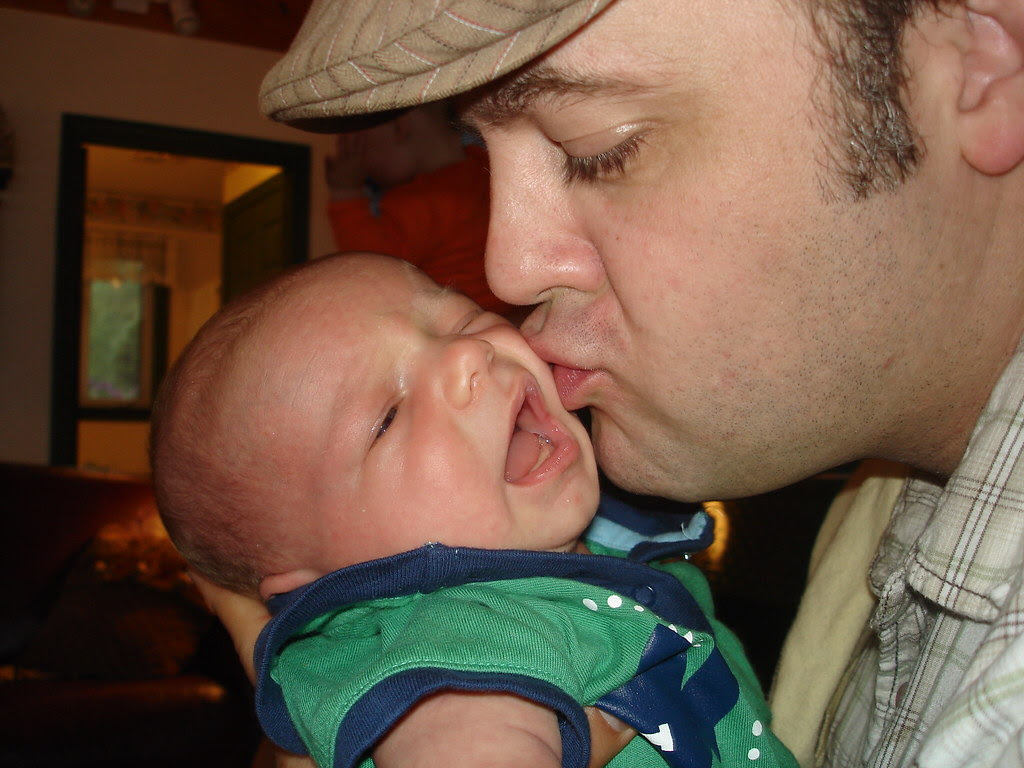 Daddy kisses.