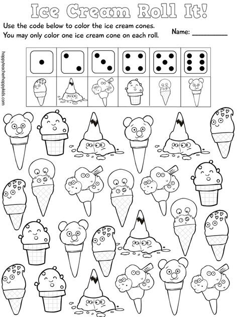  back to school ice cream fun with names fun math worksheets