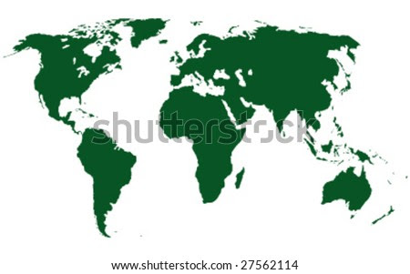 world map vector. stock vector : green world map
