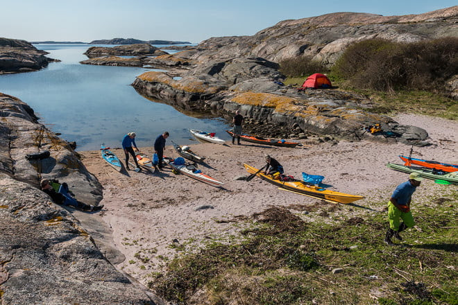 Kajakpackning på Långeskär