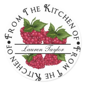 Personalized Kitchen Baking Stickers- Raspberries sticker