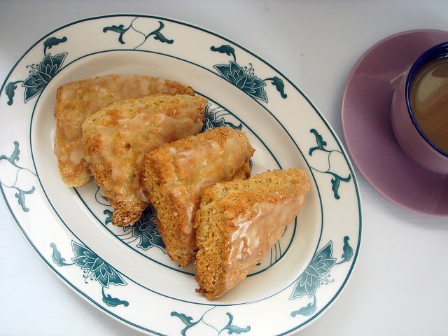 orange buttermilk scones with orange glaze